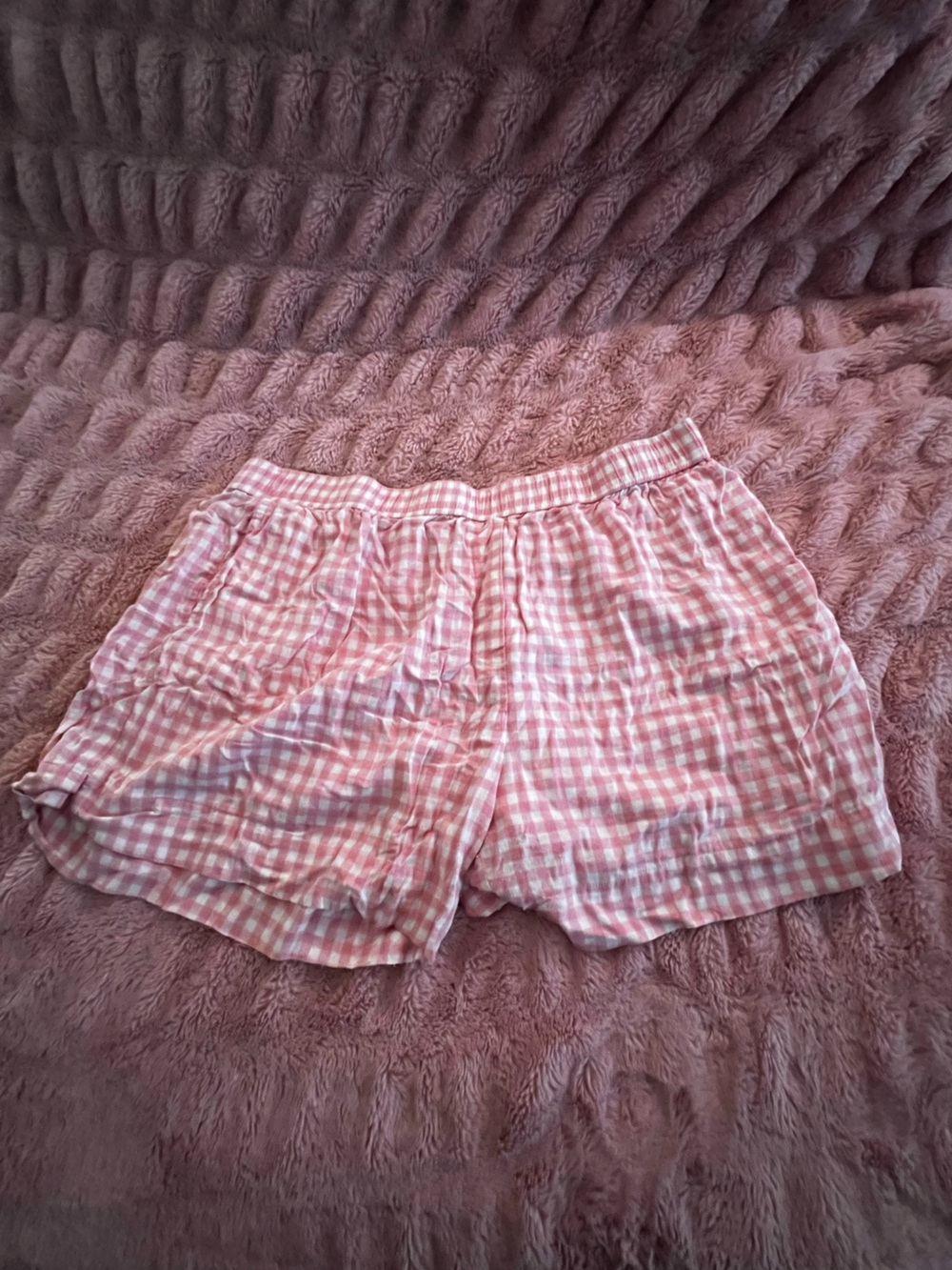 Shiny by Nature pink gingham boxer shorts